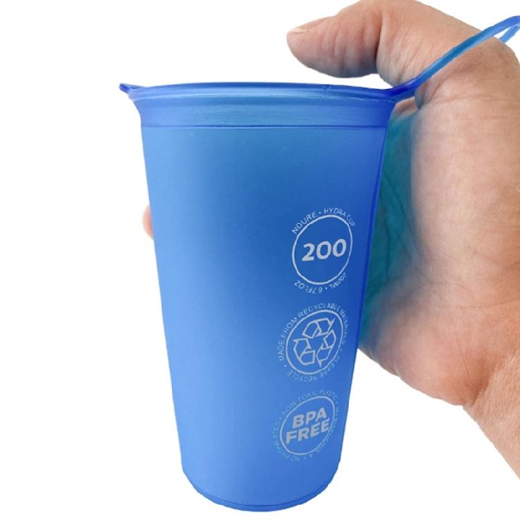 Squeeze Outdoor Sport Water Bottle Foldable Sports Water Cup 200ml Soft Drinking Cup for Outdoor Sports Marathons Cycling