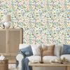 Flowers and Leaves Wallpaper Light Gray and White for Living Room and Bedroom 50x1000
