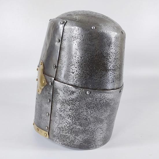 Medieval Crusader Helmet, Templar Helmet, Templar Knight Helmet Brass Cross, Medieval Armor Silver Finish Cosplay Helmet