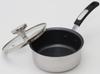 Taniguchi Metal Saucepan with Glass Lid, 14cm, Induction and Gas Compatible, Streel