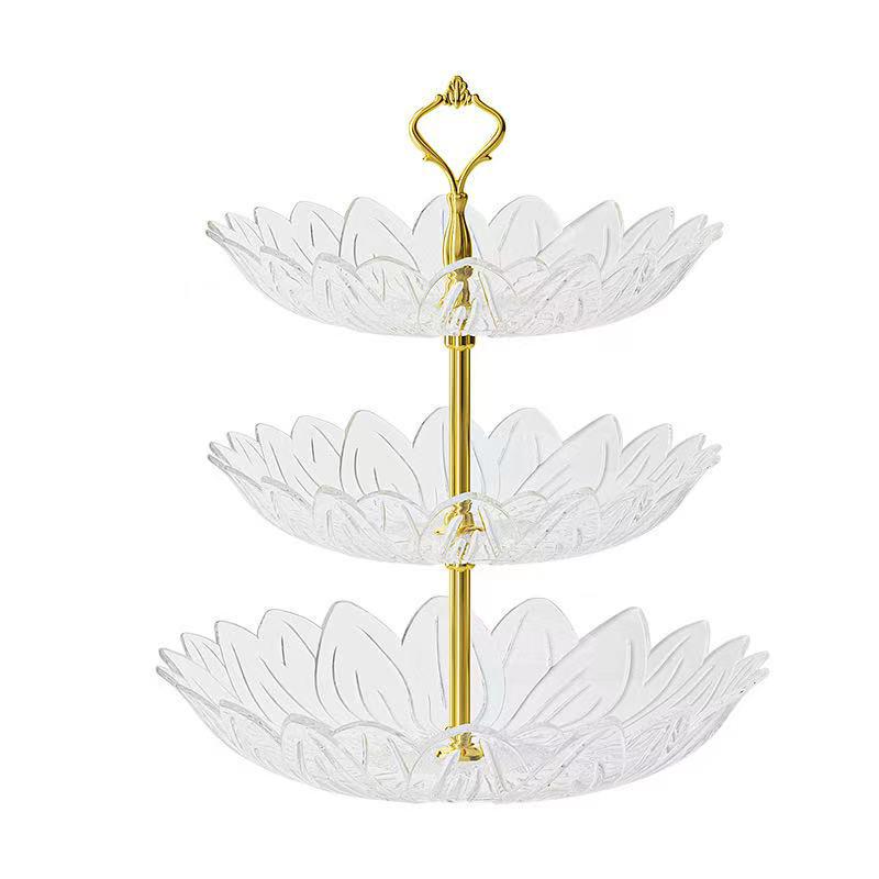 Luxury Minimalist Three-Tier Fruit and Snack Display Plate for Hotel and Home Décor
