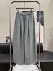 New Spring Gray Elastic High Waist Drawstring Sweatpants for Women - Loose Fit, Versatile, Slimming Wide Leg Design