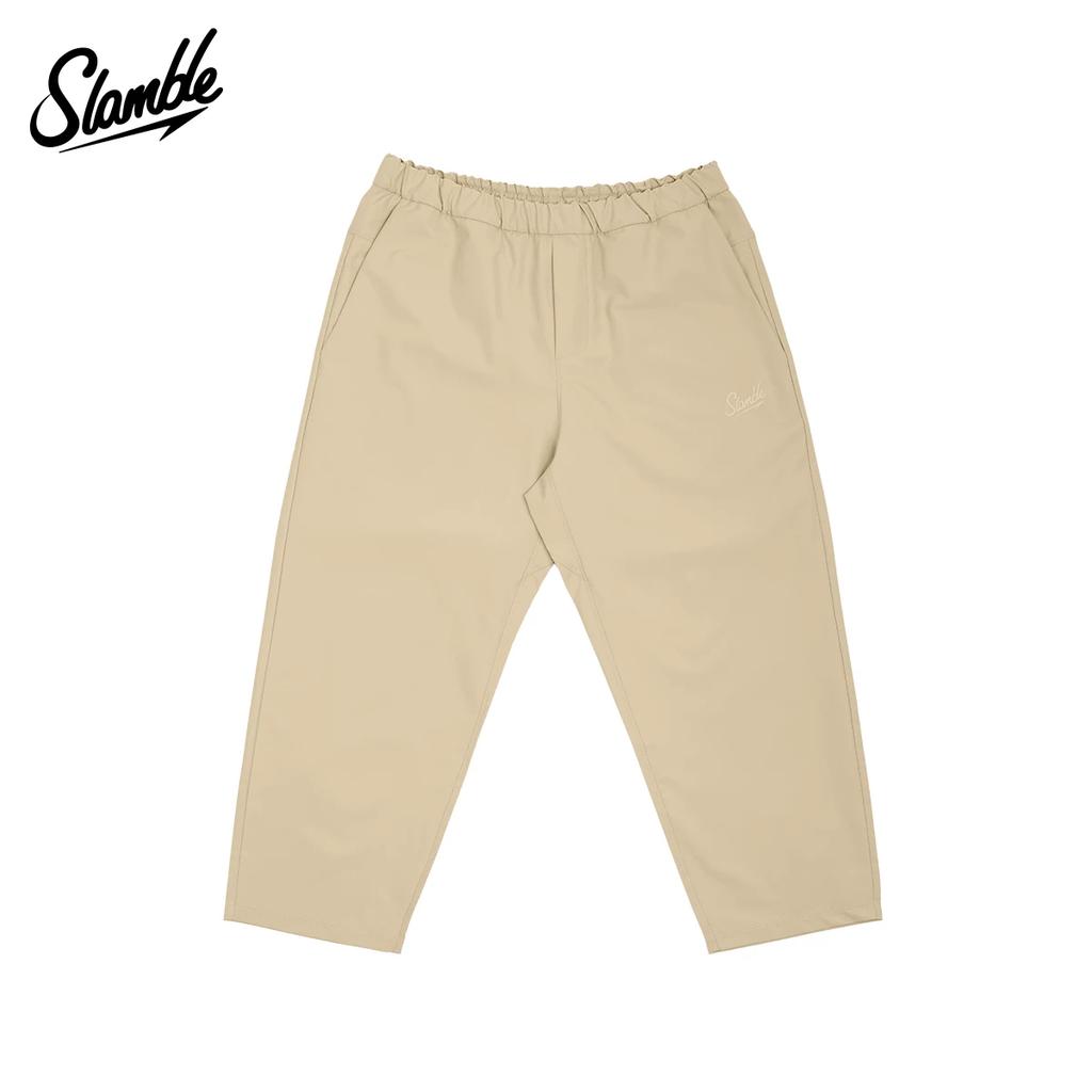 Slamble Fitness Loose Letters Pure Color Cropped Pants
