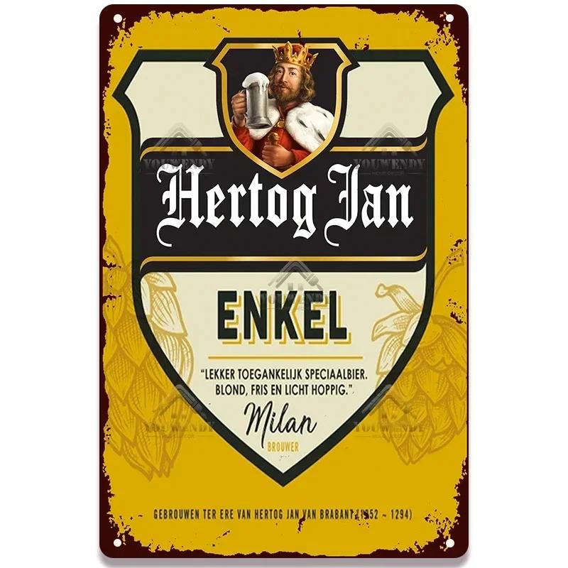 Retro Hertog Jan Metal Sign - Exquisitely Crafted Tin with Vivid Paint, Ideal for Bar & Club Decor To Create a Mesmerizing Mural