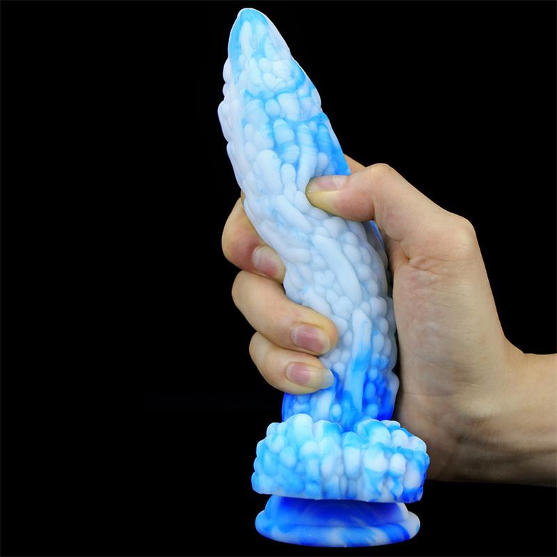 Sexy Bitter Gourd Stick Color Fake Penis Silicone Simulation Penis Masturbation Device for Men and Women Anal Expansion Anus Deep Sucker Anal Plug