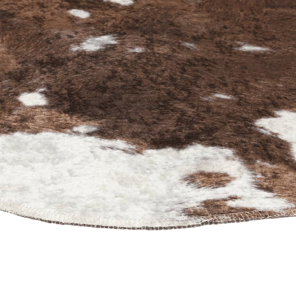 Rug Brown & White 120x170 cm Cow Pattern Washable