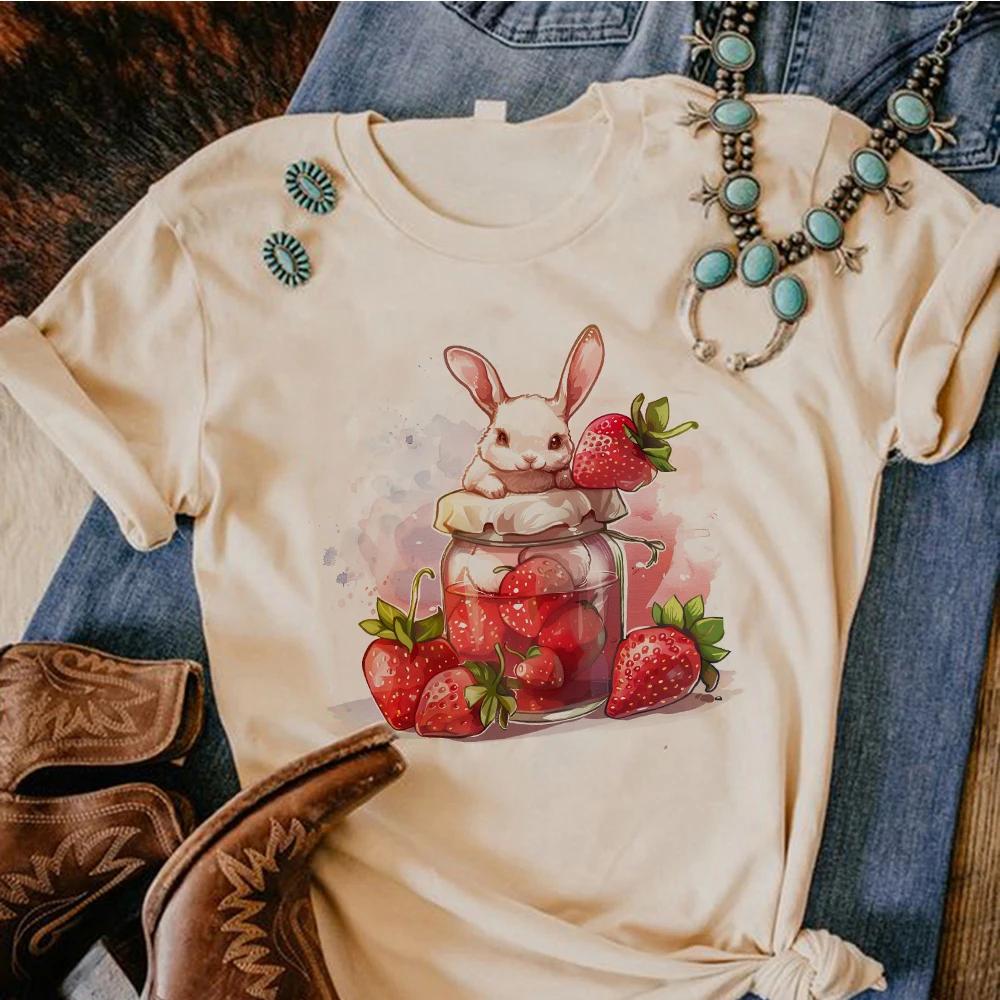 Unisex Strawberry Tee Women Summer Anime Comic T Shirt Girl Streetwear Japanese Clothes Aesthetic