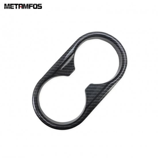 For Mazda CX-8 CX8 2017- 2024 Carbon Fiber Front Rear Water Cup Holder Panel Cover Trim Interior Accessories Car Styling