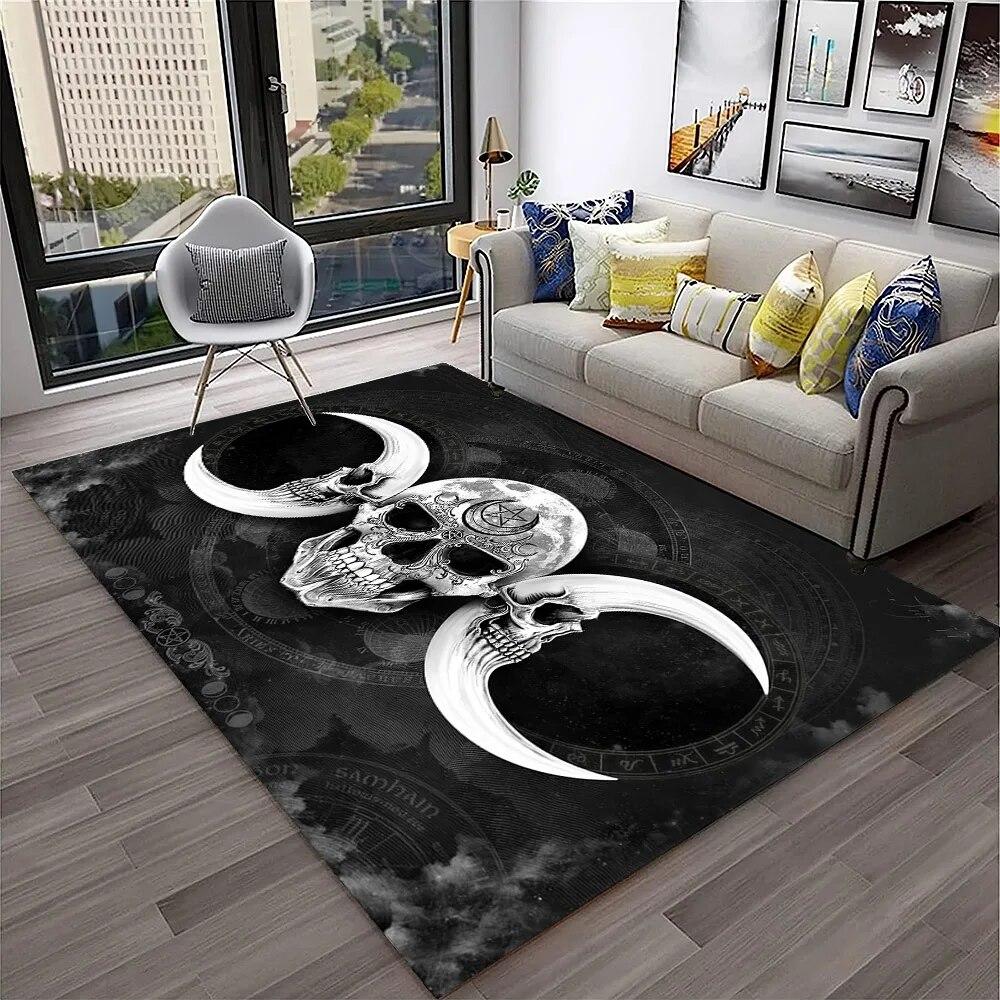 Horror Witchcraft Ouija Tarot Gothic Carpet Rug for Home Living Room Bedroom Sofa Doormat Decor,Kid Area Rug Non-slip Floor Mat
