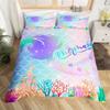 Copripiumino con Scaglie di Pesce Copripiumino a Coda di Sirena Matrimoniale Microfibra Ragazza Guscio Stella Marina Set Biancheria da Letto Per Bambino Adolescente Stanza Kawaii Decorazione
