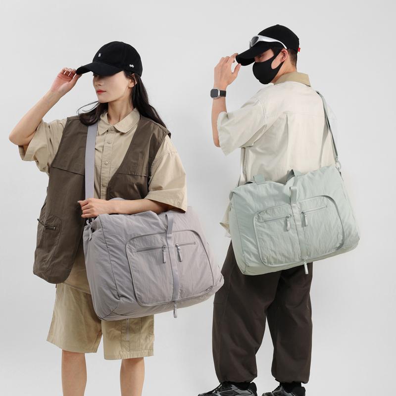 Foldable Gym Yoga Bag Large Storage Outdoor Short Distance Travel Camping Shoulder Crossbody Bags Outing Boarding Trip Handbag