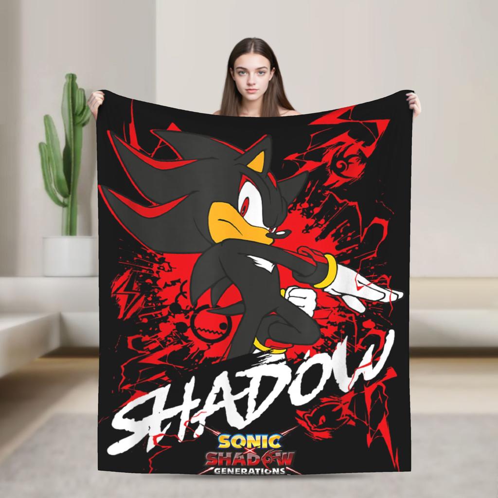 S-Sonics the Hedgehog Shadow Generations Blankets Fleece Summer Portable Soft Throw Blankets for Bedding Travel Rug Piece