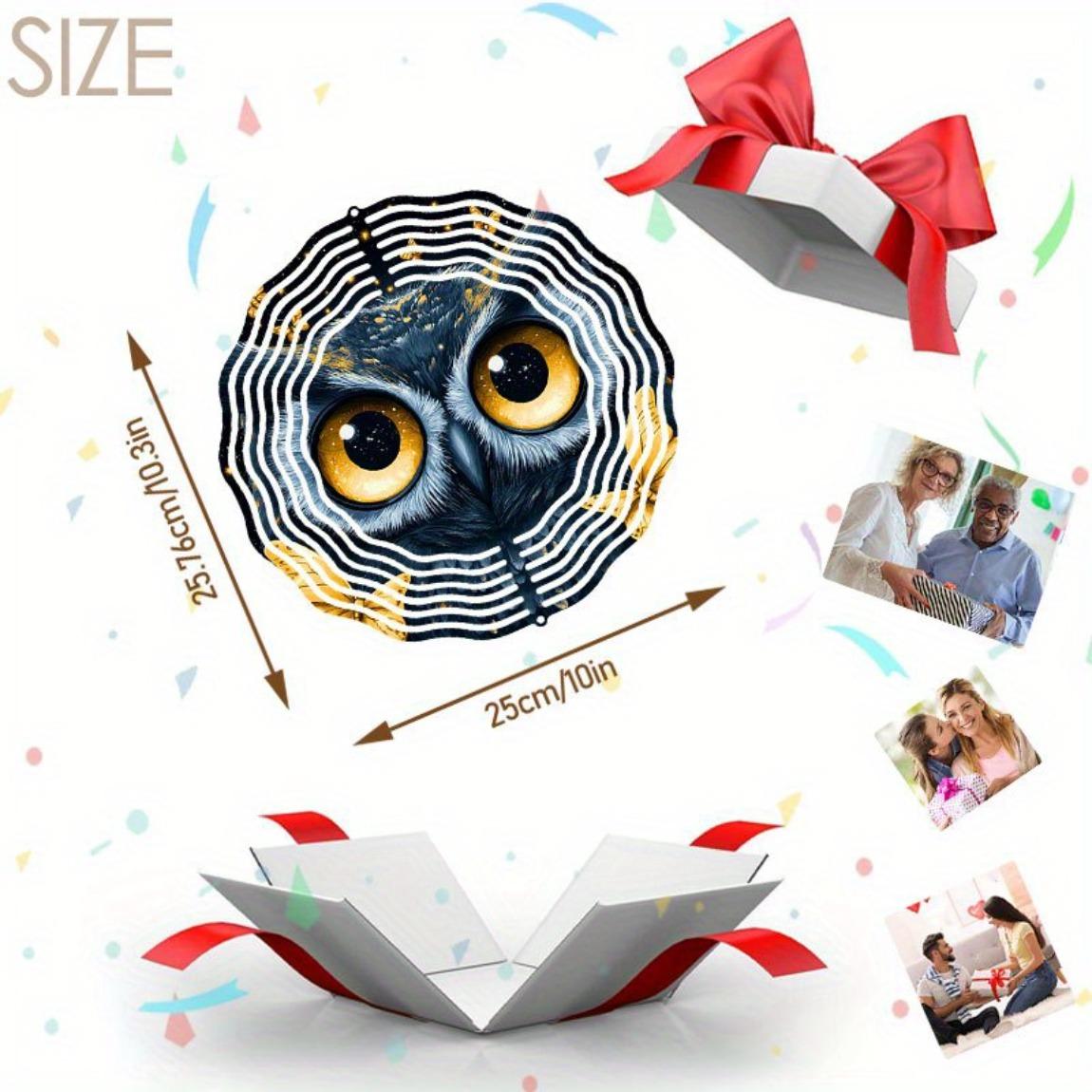 

Металлический ветряной спиннер Сова с дизайном золотой ветви и успокаивающим перезвоном для декора сада, патио, двора на открытом воздухе. Батарейки не требуются