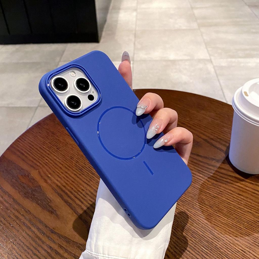Frosted skin case 16E is suitable for Apple 16promax mobile phone case 15pro fine ring magnetic suction tpu protective case.
