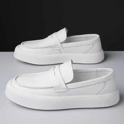 Fashion Rubber Sole Legitimate Leather 45 Men's Shoes Vulcanize Male Loafers Sneakers For Men Brand Sports Snackers Hand Made