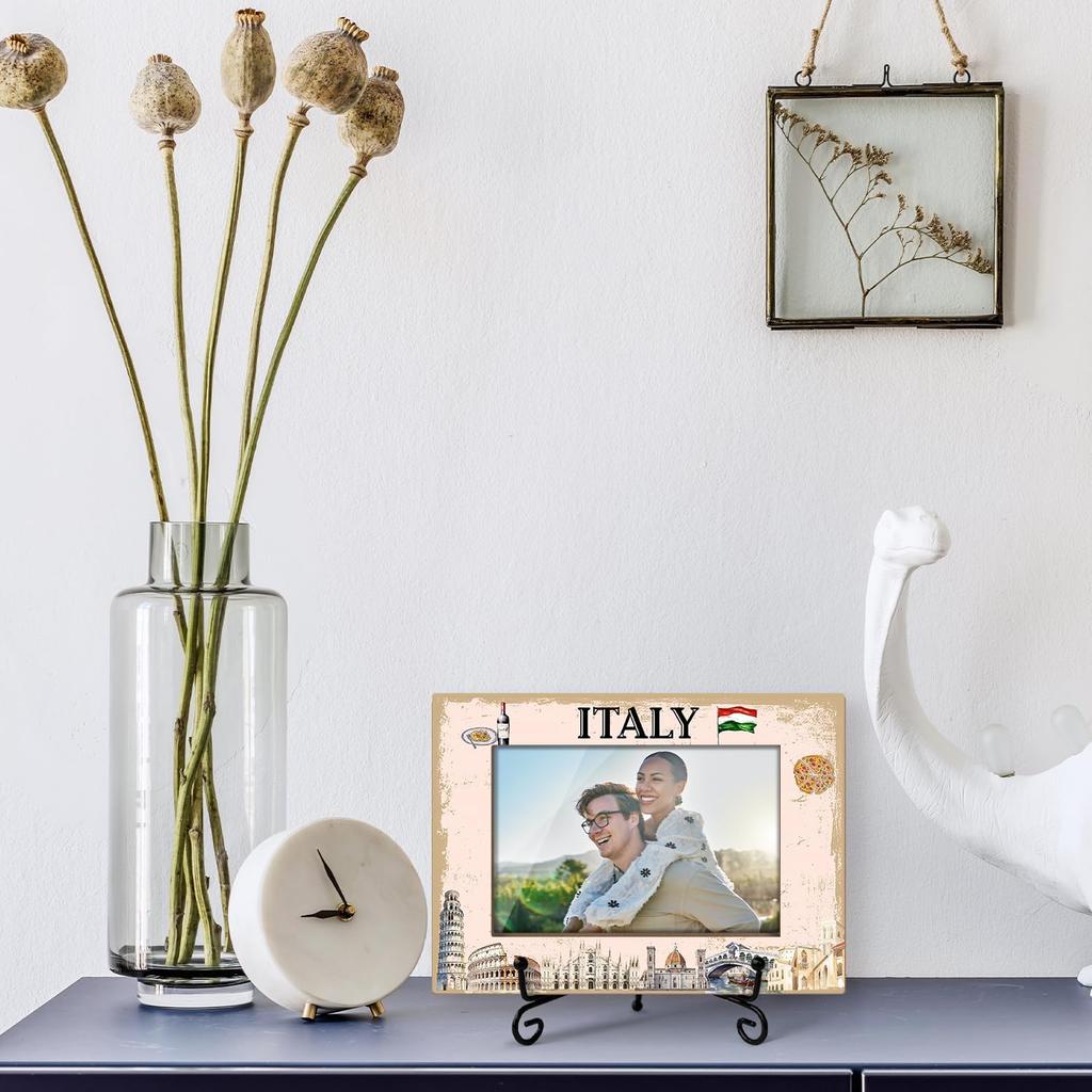 Italy Souvenirs - Couple Picture Frame, Italy Gift, Engagement Photo Frame, Travel City Frame, Gifts For Newly Engaged Couple, Honeymoon Gifts Table