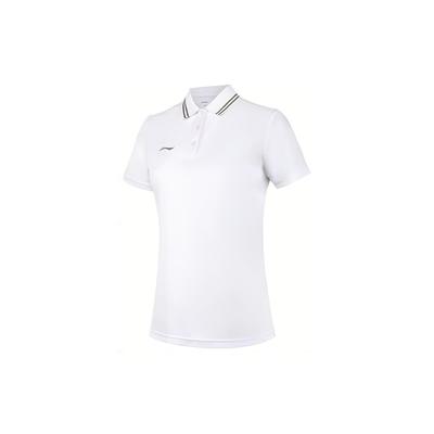 Жіноча однотонна футболка-поло з коміром Li Ning Біла APLT078-5