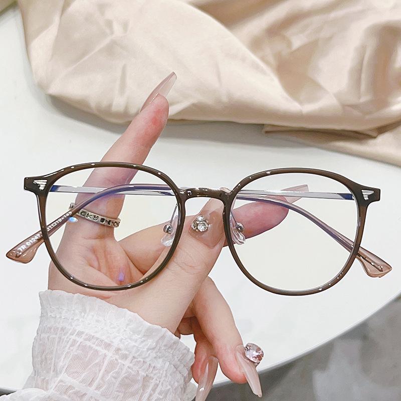 Strictly Selected Retro Anti-Blue Glasses Women'S Street Photography Plain Glasses Frame Personalized Flat Glasses Advanced Sense