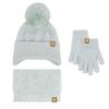 Children's unisex scarf to keep warm Winter infants and toddlers knitted ear protection hat scarf gloves three-piece set