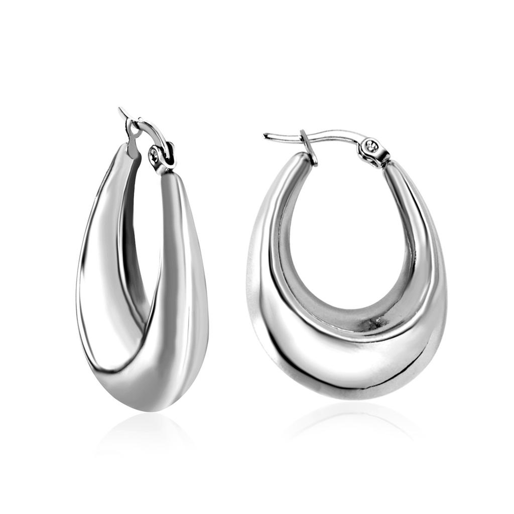 C-shaped cow horn thick earrings for women, stainless steel plated with 18k gold, low allergy twisted ring jewelry gift earrings