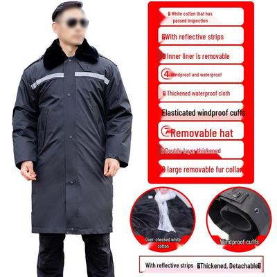 Men's Winter Reflective Hooded Padded Work Overcoat