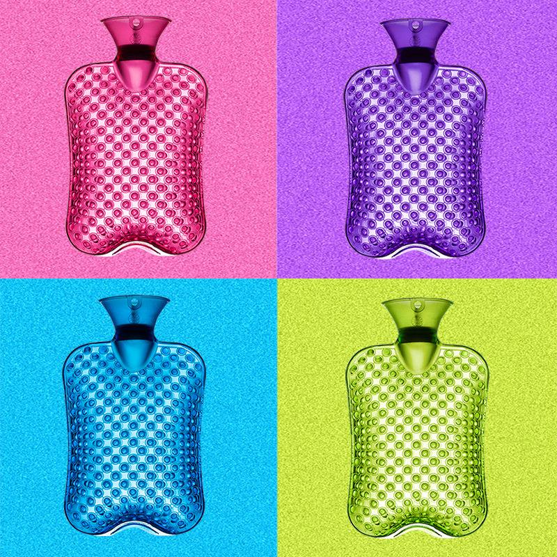 High-Density 2000ml PVC Hot Water Bottle with Convex Points - Explosion-Proof, Thickened Hand Warmer for Babies