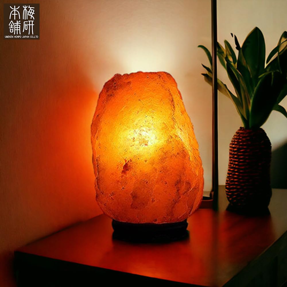 Umeken Honpo Rock Salt Rock Salt Lamp Salt Lamp Socket Power Cord Made In Japan Present 1-3kg