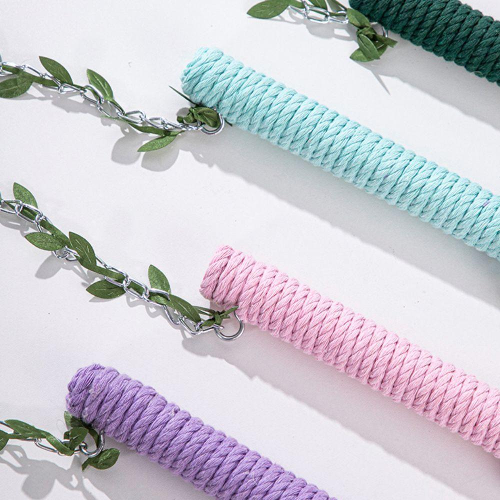 With Cotton Rope Parrot Swing Toy Wood Bird Cage Stand Stick Parrot Claw Grinding Stick  Finches