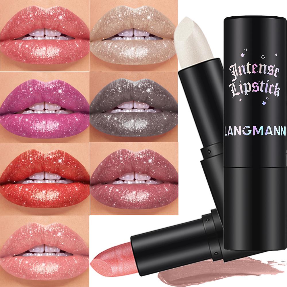 Rossetto Metallico Corallo Scintillante Glitter Diamante Lucidalabbra Impermeabile Alto Pigmento Lucido Scintillante Perla Rossetto Cosmetici