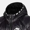 Nike Down Jacket Logo Embroidered Hooded Warm Coat Kids outerwear Black DO5197-010