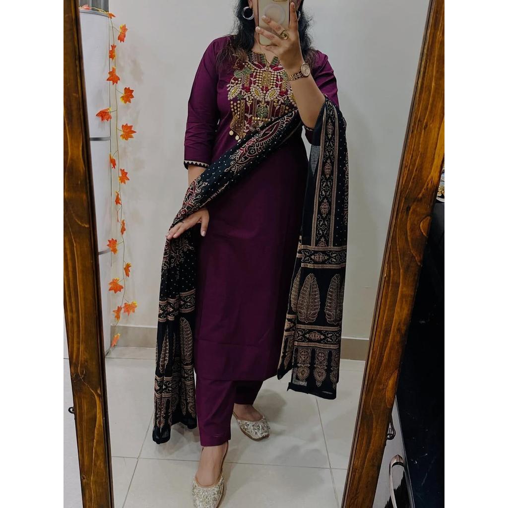 Bollywood Party Wear Ethnic Kurta Set Indian Beautiful Kurti Pant Dupatta Set