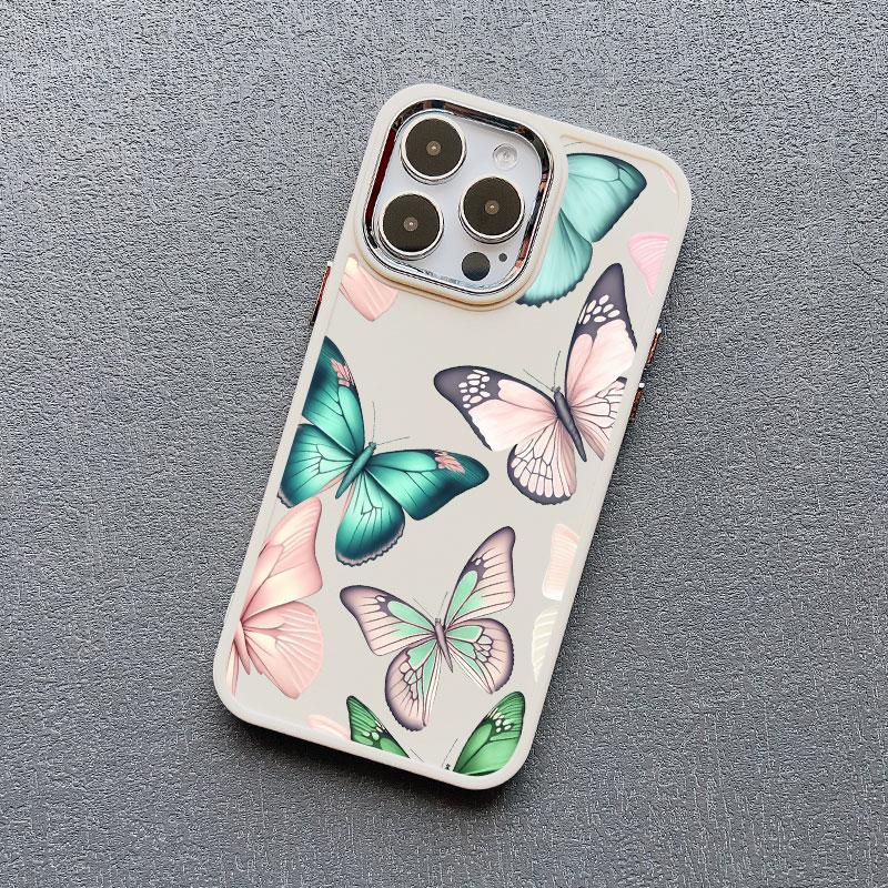 Animal Chromatic Colour Butterfly Print Silicone Phone Case For iPhone 13 12 Mini 11 Pro Max 16 15 14 Plus Pro Max XR XS X Cover