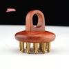 Copper Sandalwood Head Meridians Massage Comb Fine Tooth Scalp Needling Guasha Relax Body Massager Brush for Stress Relief