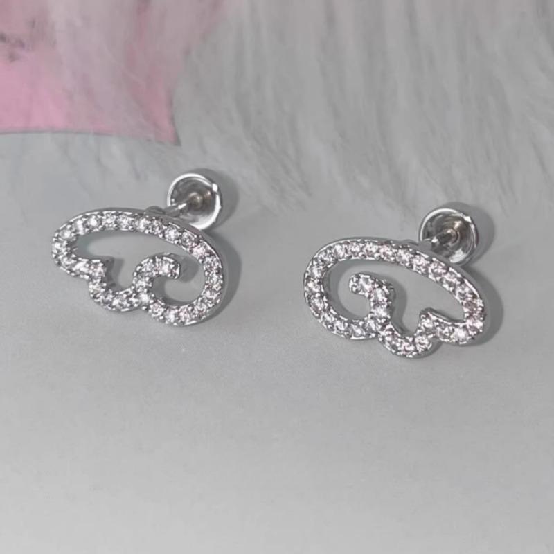 2 paia di orecchini geometrici cavi in cristallo lucido, orecchini a lobo con zirconi color argento a forma di ala alla moda per donna, squisiti gioielli, regali