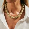 Fashion Irregular Acrylic Beaded Necklace, Design Sense Geometric Bead Clavicle Chain Necklace Women