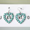 Hollow Turquoise Love Earrings High Sense Retro Ethnic Style Earrings Female Bohemian Earrings