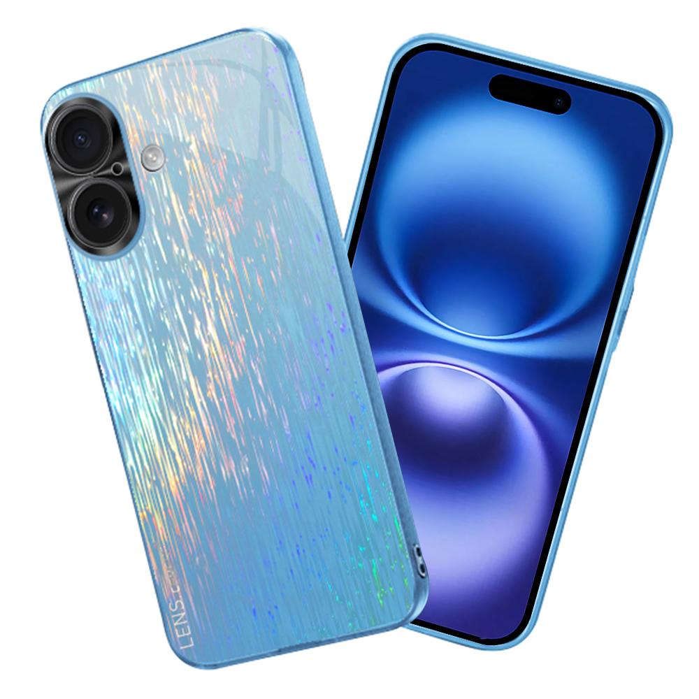 

For iPhone 16 Back Cover Dazzling Color Style Shockproof Phone Case - Green