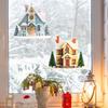 Yousheng Christmas Double House Window Cling Removable Waterproof PVC Merry Christmas Winter Cabin Static Glass Sticker Holiday Party Decoration Decal