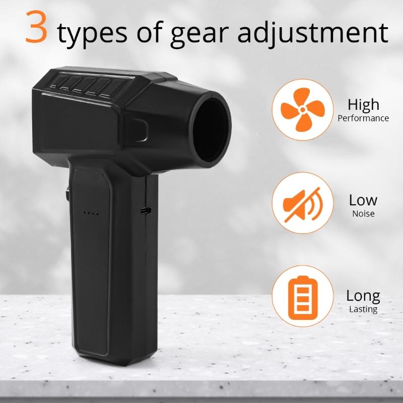 Cordless Blower 50000RPM Air Duster with Interchangeable Nozzles Light Weight Dust Blower for Outdoor Snow Use