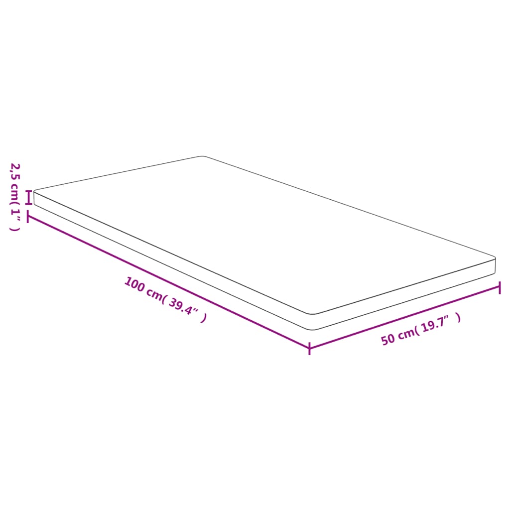 Vidaxl Blat Do Stołu, 50X100X2,5 Cm, Bambusowy