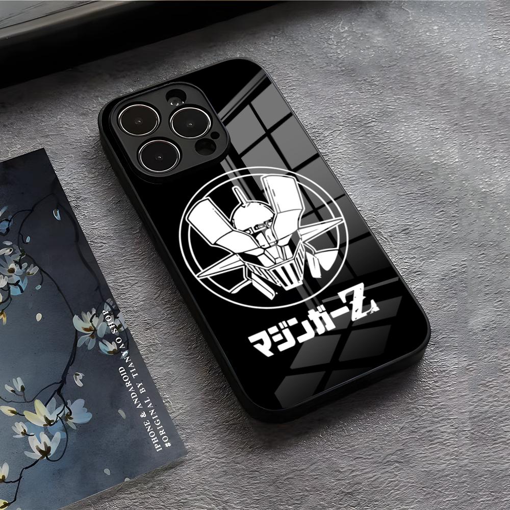 Manga Mazinger Z Anime Phone Case For IPhone 17 Air 16 E Pro Max 15 14 13 Mini 12 Pro 11 Max Plus Black Glass Cover