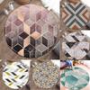 Round Area Rug With Modern Geometric Patterns Geometric Tiles Luxury Gold Accent Style Soft Durable Floor Decor For Living Room