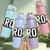 1PC Bro Soccer Football Sport Print 750ml Color Plastic Sports Water Bottle Leakproof Flip Straw Lid Suitable for Sports Office Home Use