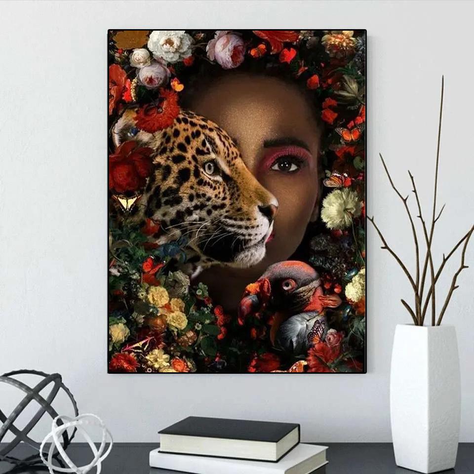 5D DIY Diamond Embroidery Women's Animal Set Pattern Painting Full Round Square Animal Mosaic Women's Home Decoration Gift
