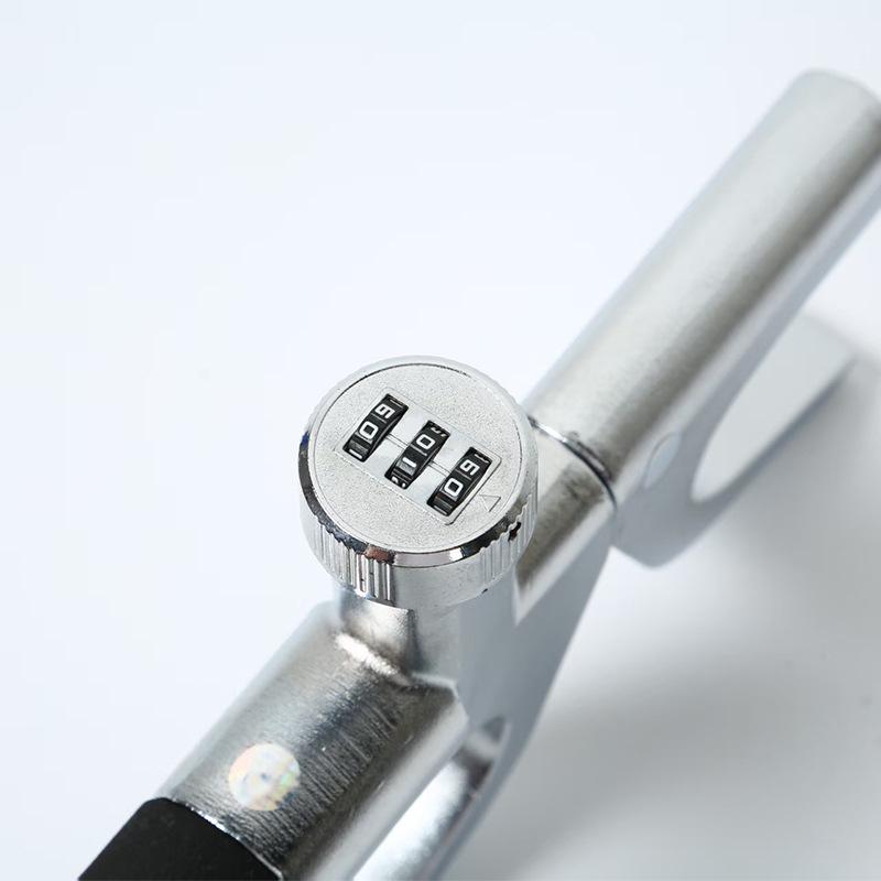 Adjustable Telescopic Anti-Theft Steering Wheel Lock with Window Hammer & Metal U-Lock