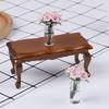 1:12 Wooden Tea Table For Dolls Mini Furniture Toys Dollhouse Pretend Play Toy