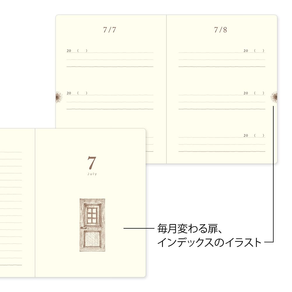 Midori Diary, 3-Year Use, Mini, Blue-Purple, 12711006