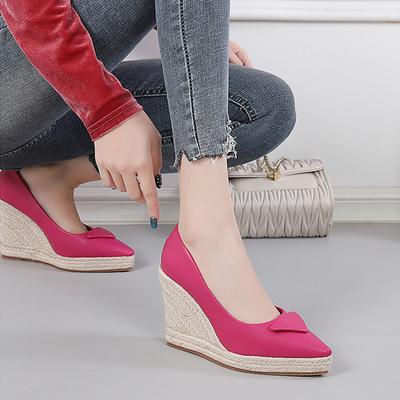 2025 Frühlings-Sommer-Mode Damen Party Schuhe Marke Frauen Pumps Spitzschuh Keile High Heels Schwarz Rosa Plus Größe 42