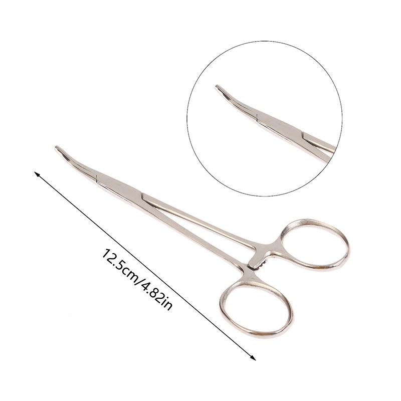 12.5/14/16/18 Cm Bent-Nose/Straight Curved Stainless Steel Locking Elbow Scissors Pliers Hemostatic Forceps Clamp Pliers