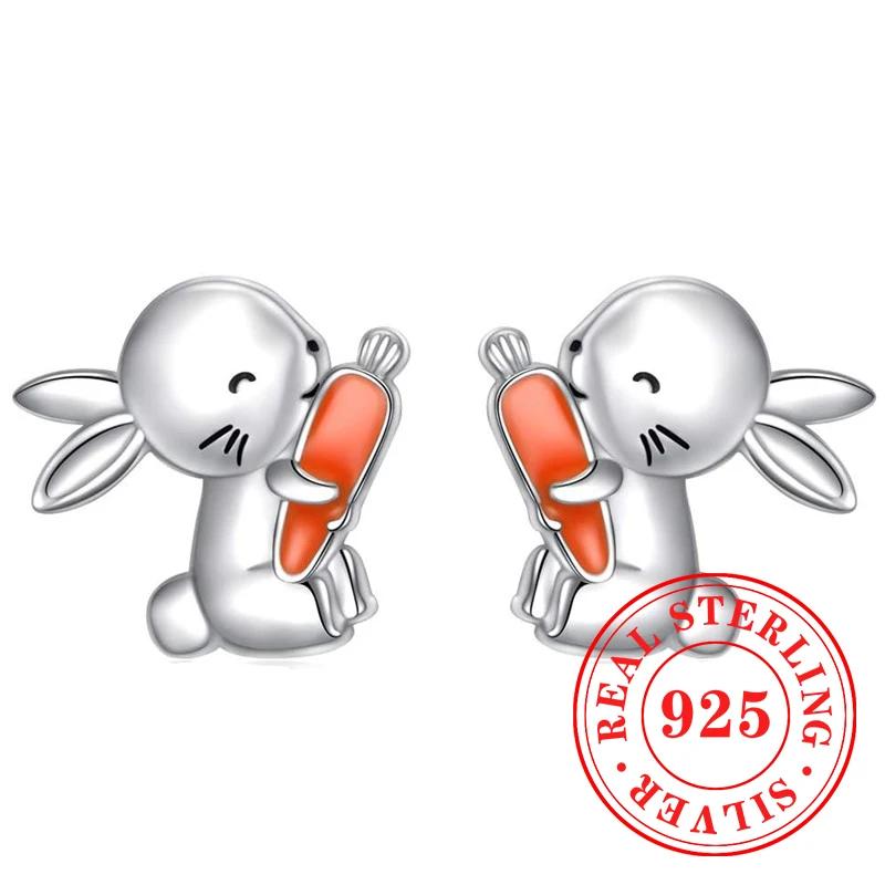 Sweet Shiny White CZ Heart Pierced Earrings for Girls  Sterling Silver Cute Pet Paw Prints Jewelry Daily Party Jewelry